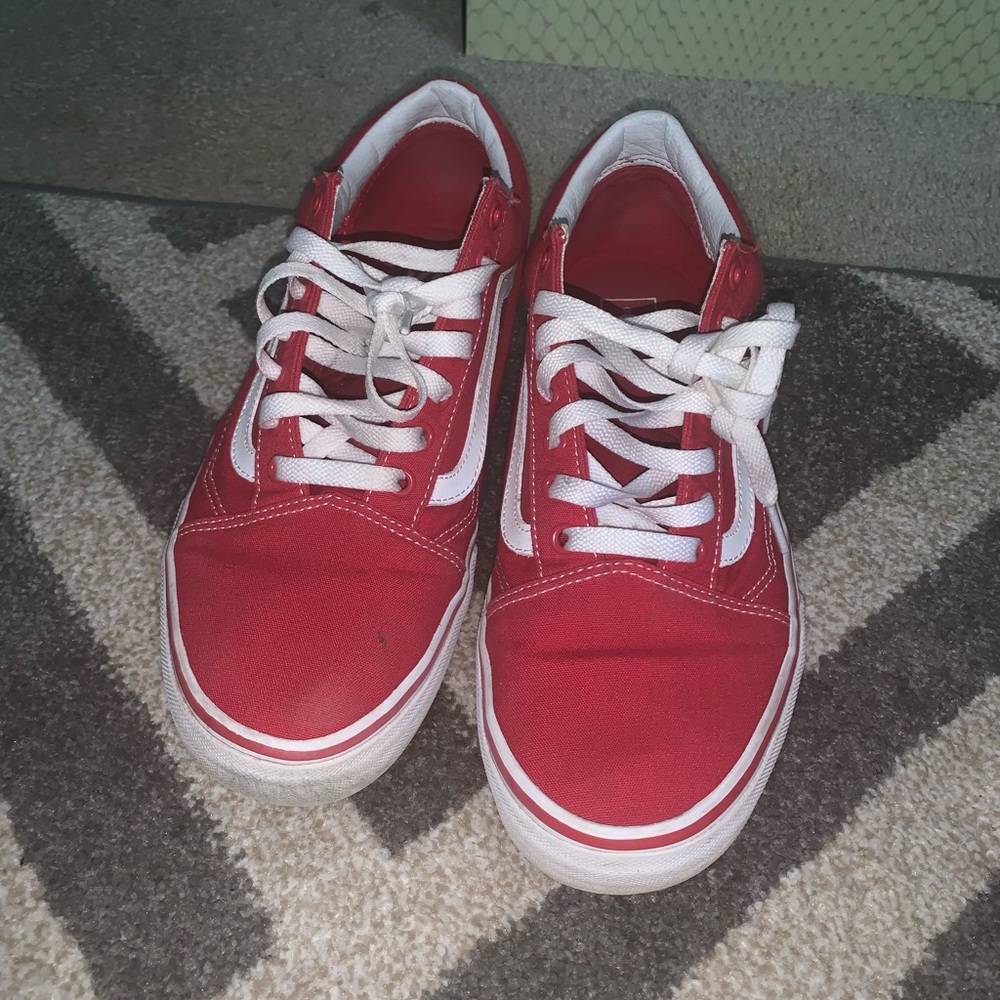 Red/white old skool vans